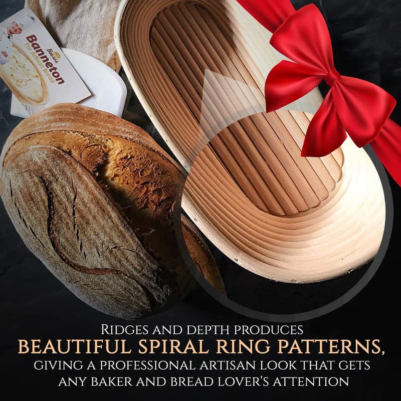 10-inch Oval Proofing Basket Set for Sourdough Baking