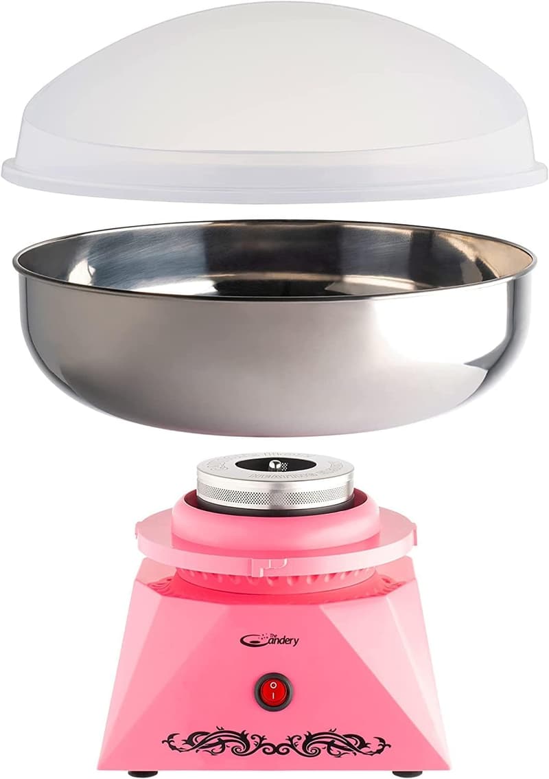 Cotton Candy Machine for Kids - Stainless Steel Bowl, 10 Cones