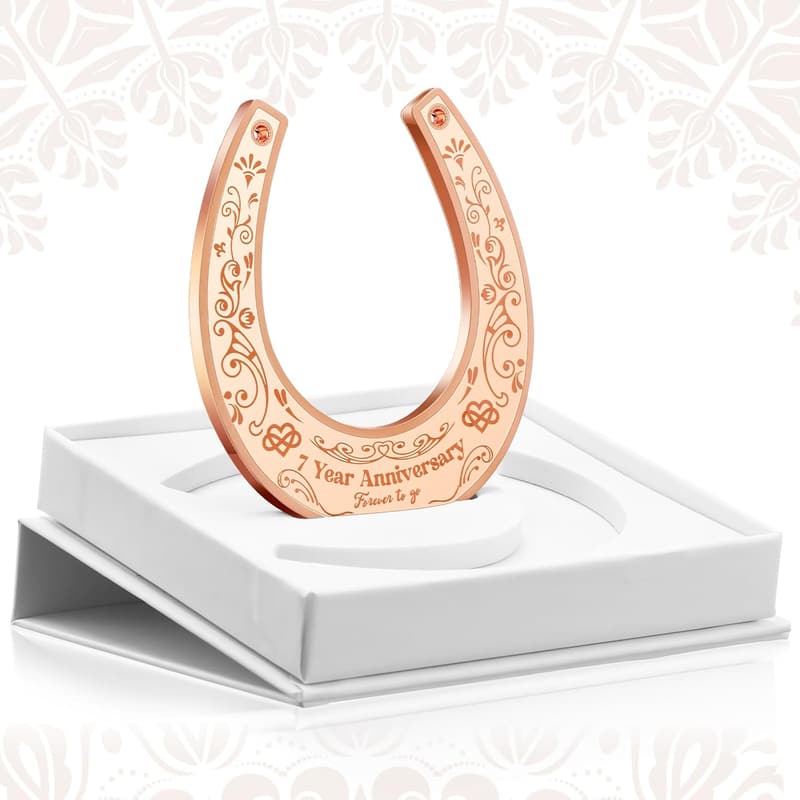 7th Anniversary Copper Horseshoe Gift for Him