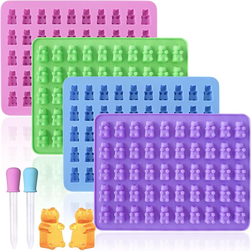 Silicone Gummy Bear Molds Set with 2 Droppers - 4 盒
