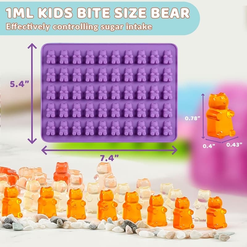 Silicone Gummy Bear Molds Set with 2 Droppers - 4 盒