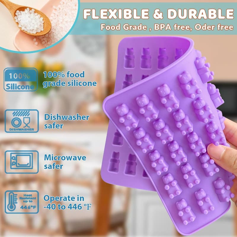 Silicone Gummy Bear Molds Set with 2 Droppers - 4 盒
