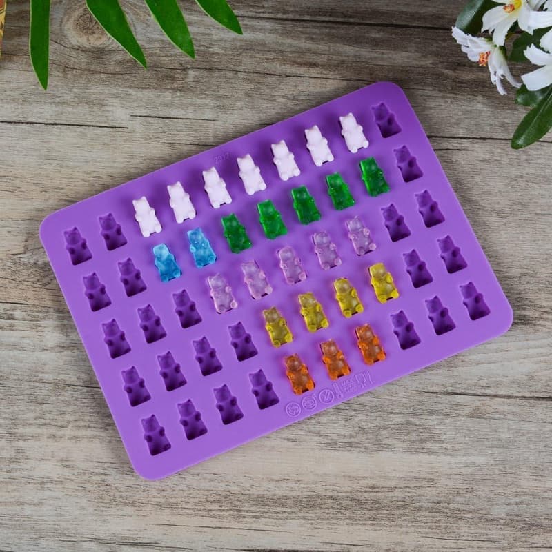 Mini Bear Candy Silicone Gummy Molds - 4 Pack with 2 Droppers