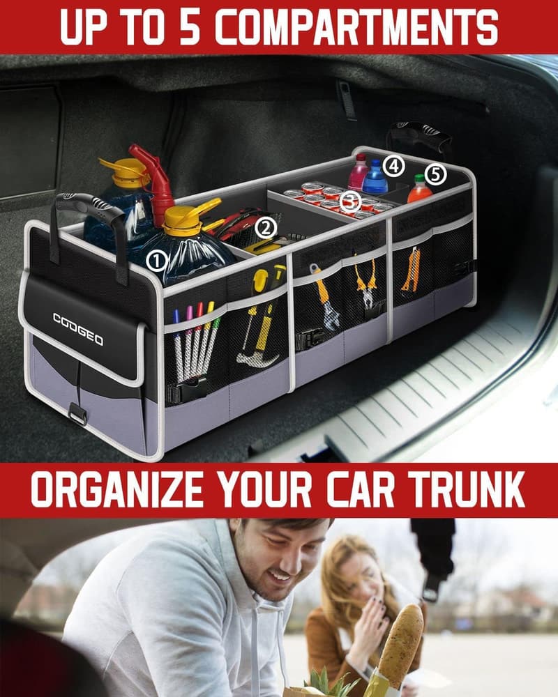 Car Trunk Organizer with Leak-Proof Cooler Bag for SUVs and Trucks