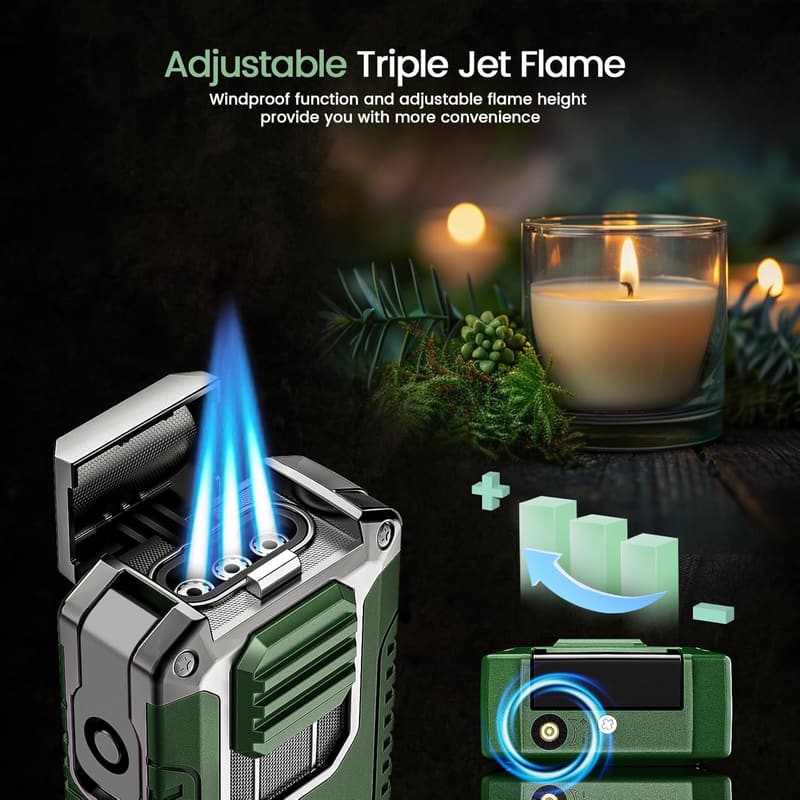 Multi-Functional 5-in-1 Windproof Torch Lighter for Men