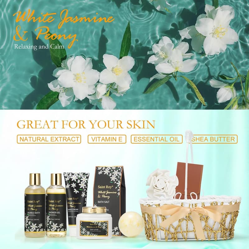 Valentine's Spa Gift Basket Set for Couples