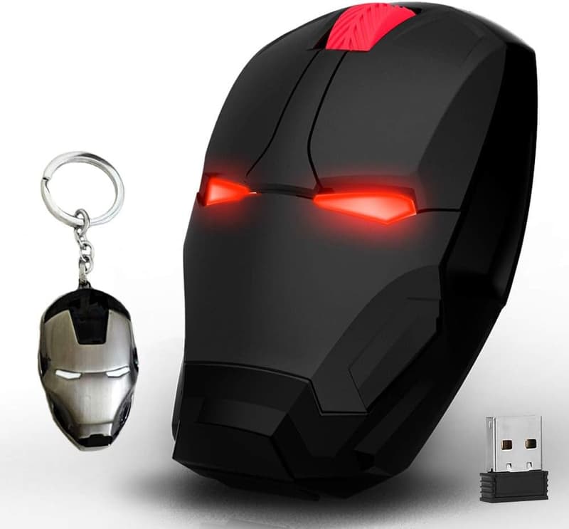 Ergonomic Wireless Iron Man Mouse with USB Receiver