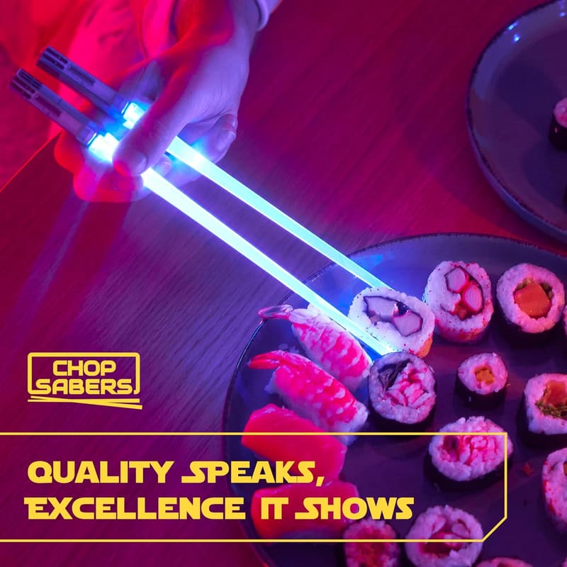 LED Glowing Lightsaber Chopsticks - Reusable Blue Sushi Set