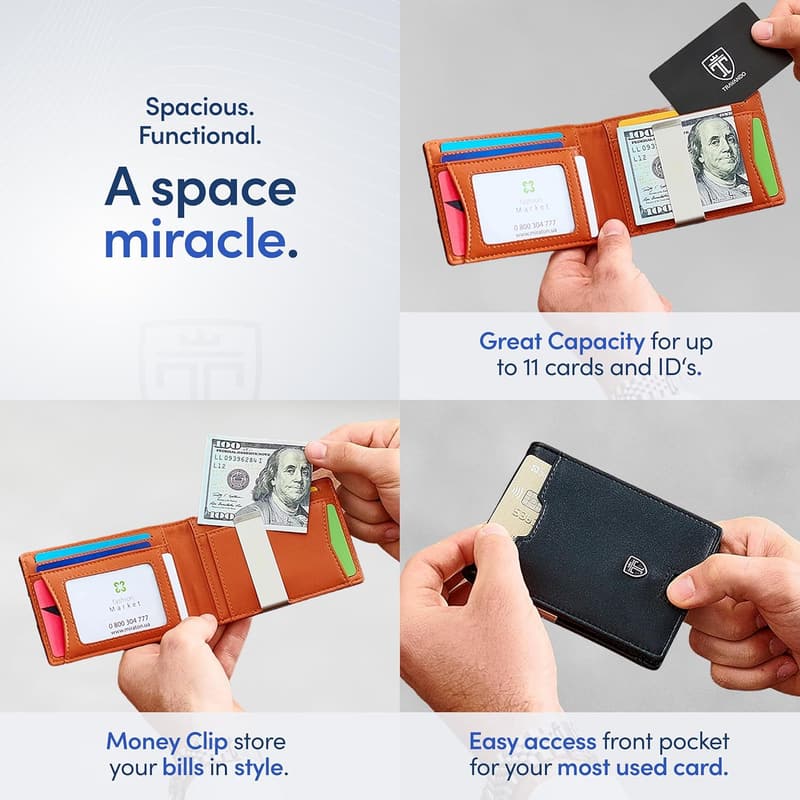 Travando Austin RFID Blocking Slim Wallet for Men with Gift Box