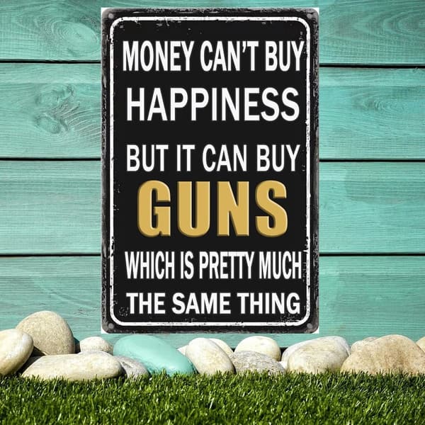 Funny Tin Sign for Gun Lovers - Man Cave Decor