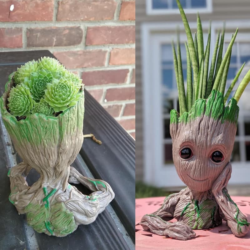 Baby Groot Pot for Succulents with Drainage Hole - 6
