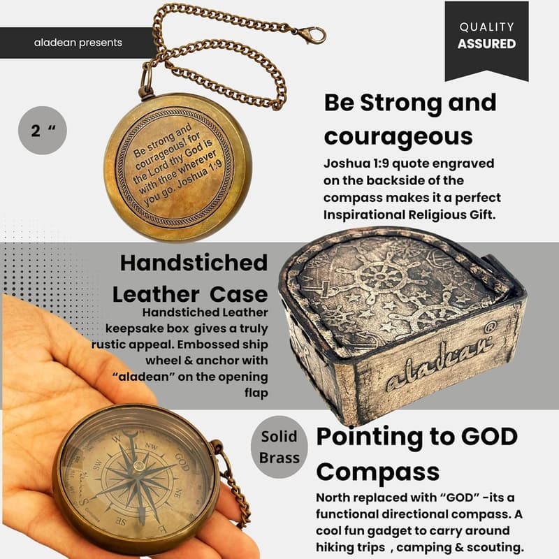 Uplifting Compass Gift for Baptism, Graduation, Confirmation