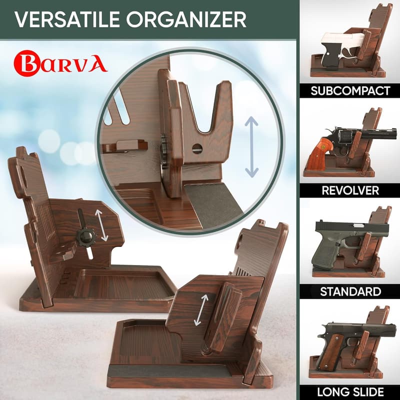 Gun Accessories Charging Station | Adaptive Wood Docking Stand for Men