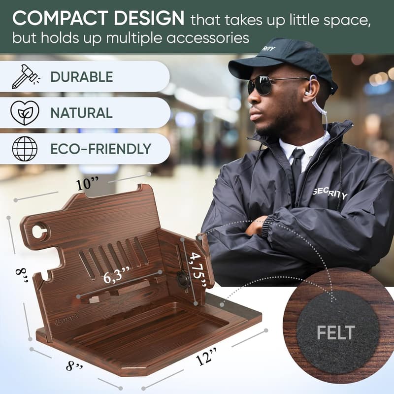 Gun Accessories Charging Station | Adaptive Wood Docking Stand for Men