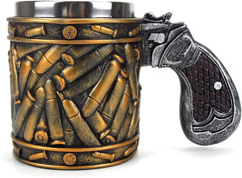Gun-Shaped Mug with Ammo Shells - Unique Gift for Men