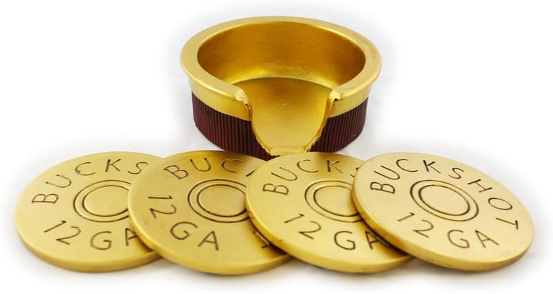 Rustic Shotgun Shell Coasters Set for Gun Enthusiasts