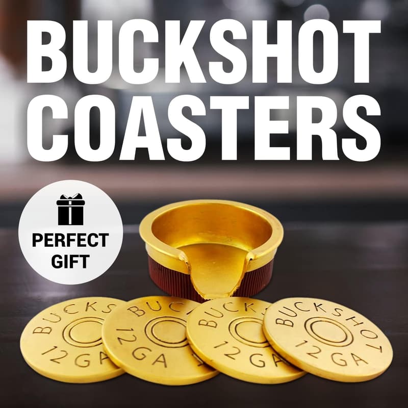 Rustic Shotgun Shell Coasters Set for Gun Enthusiasts