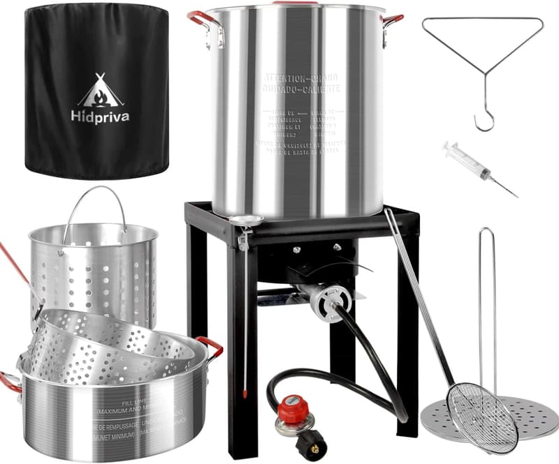 30QT Turkey Fryer Kit with Propane Burner & Skimmer