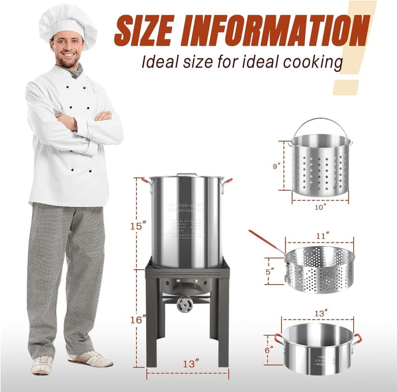 30QT Turkey Fryer Kit with Propane Burner & Skimmer