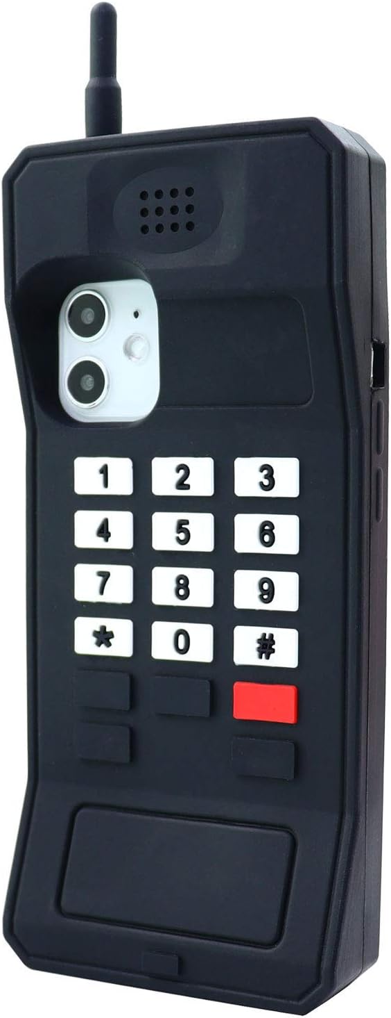 iPhone 11 Retro Cartoon Phone Case for Kids - Black Silicone