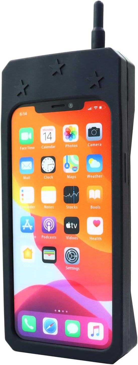 iPhone 11 Retro Cartoon Phone Case for Kids - Black Silicone