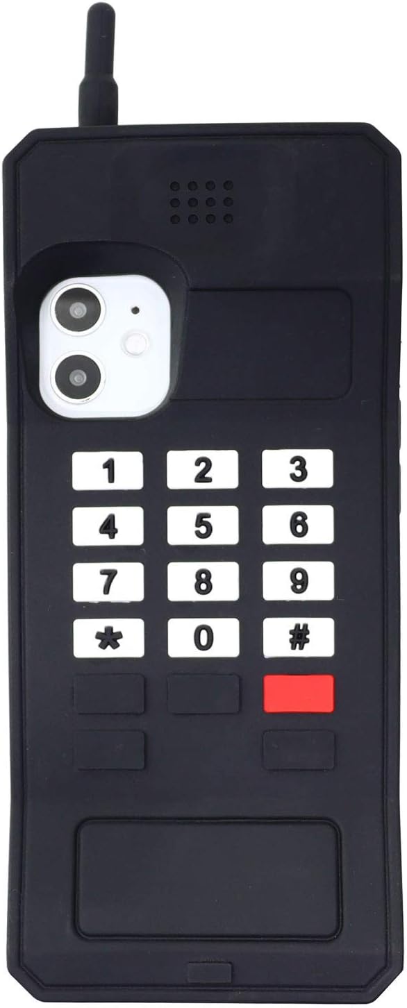 iPhone 11 Retro Cartoon Phone Case for Kids - Black Silicone