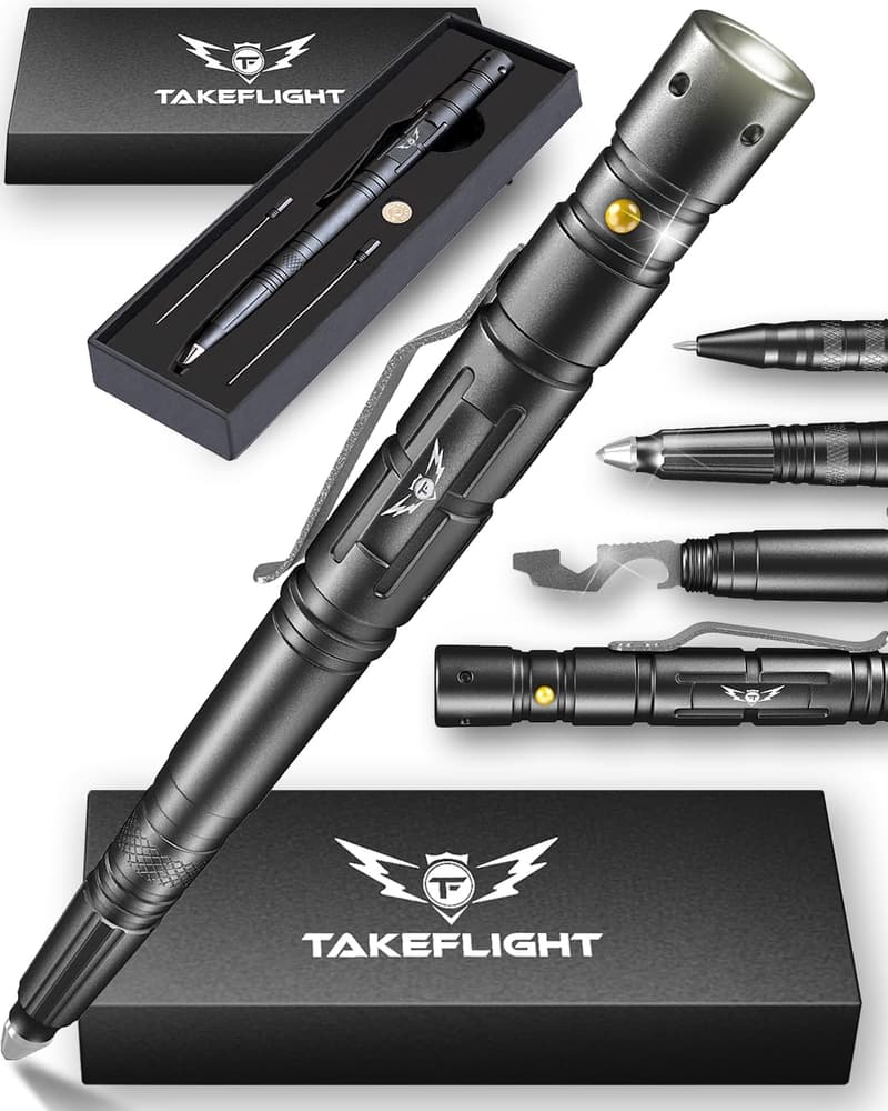 Tactical Self-Defense Pen with Flashlight and Multi-Tool Gift Set