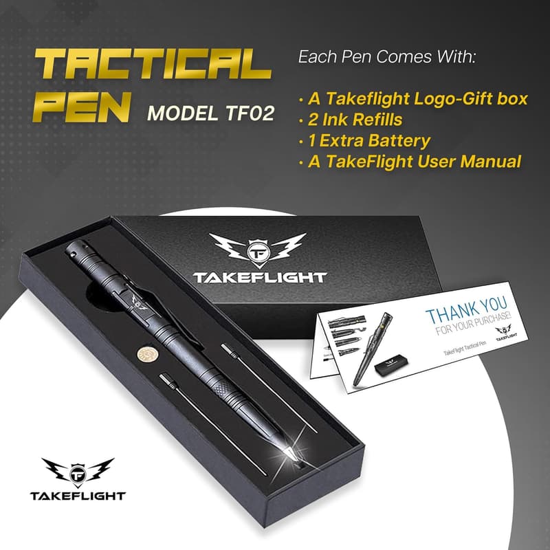 Tactical Self-Defense Pen with Flashlight and Multi-Tool Gift Set