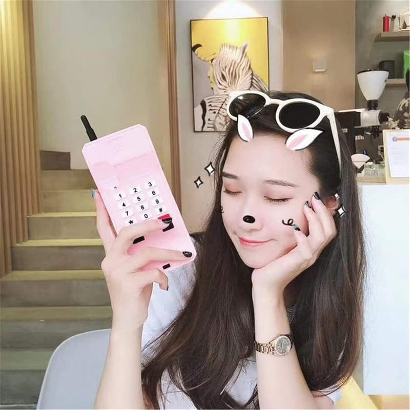 Cute 3D Cartoon iPhone Case for Teens - Pink Silicone Cover