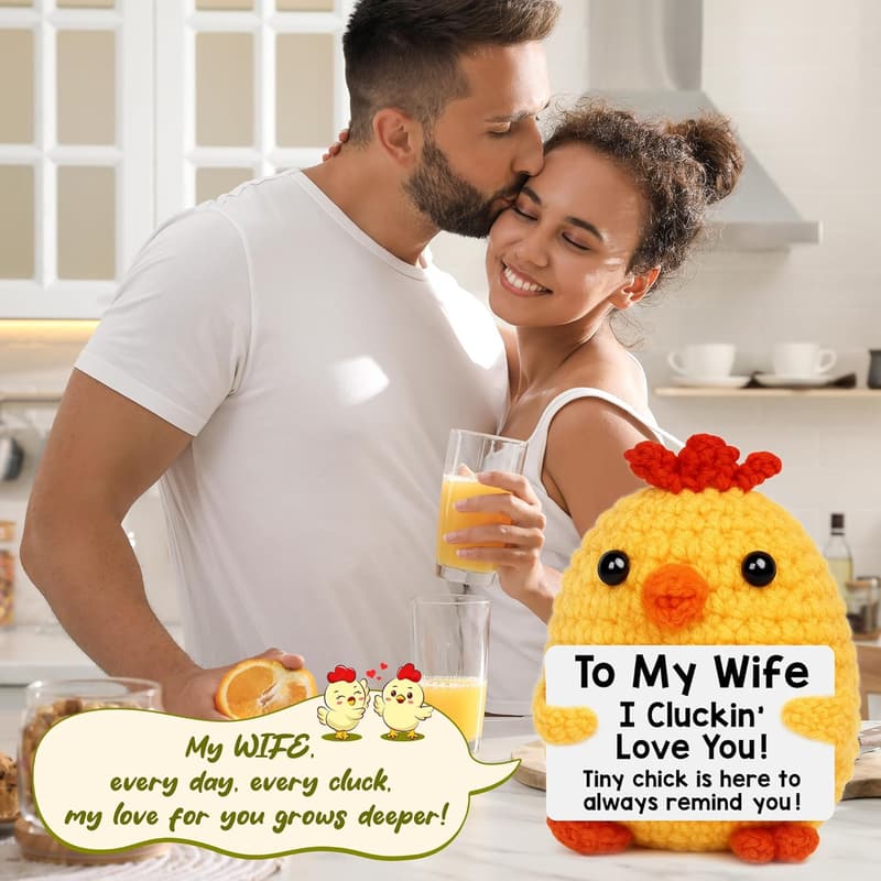 Birthday Gift for Wife - Handmade Crochet Chicken Decor