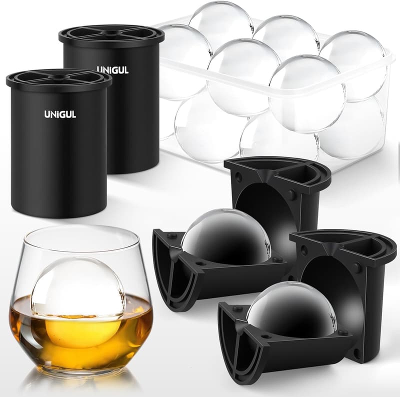 Premium Stainless Steel Ice Ball Maker for Whiskey & Cocktails