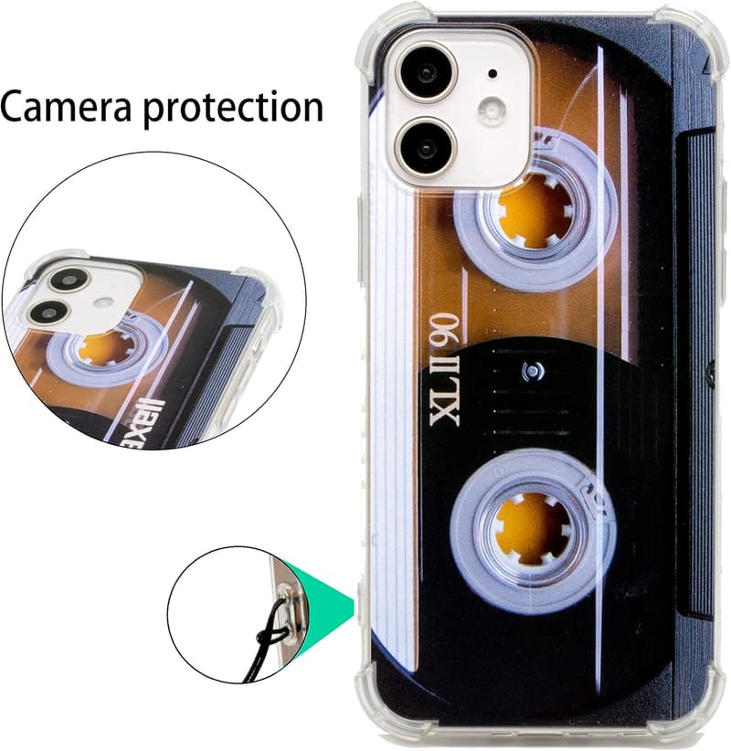 Cassette Tape Shockproof Phone Case for iPhone 12 & Pro