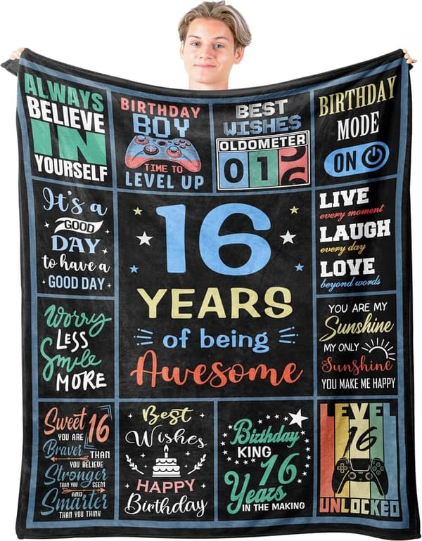 16th Birthday Blanket for Boys, 60