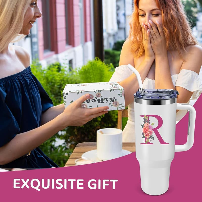 Birthday Travel Tumbler for Women - Personalized Monogram Gift