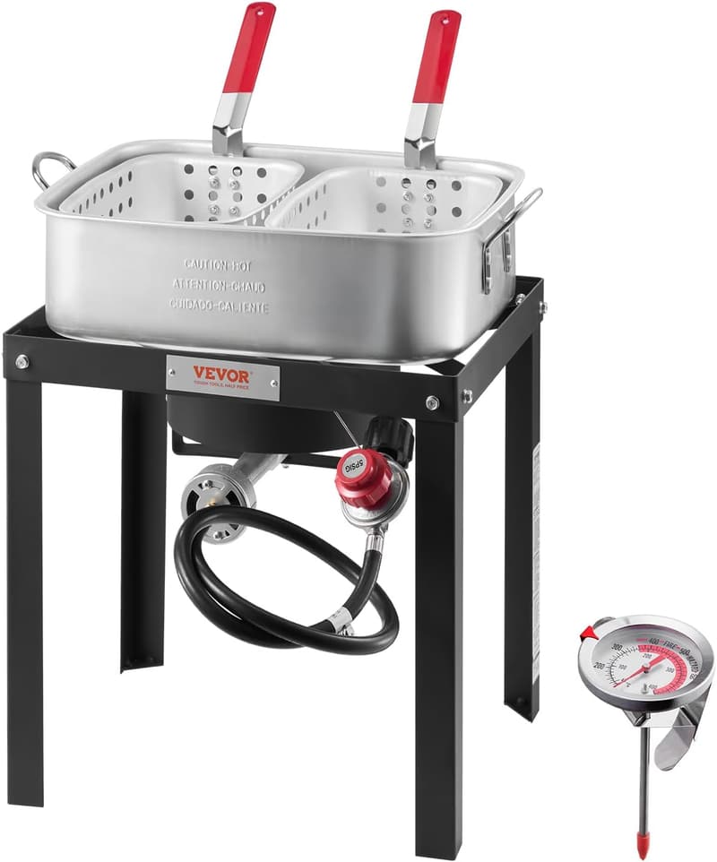 VEVOR 18 Qt Aluminum Propane Fish Fryer Kit for Outdoor Cooking