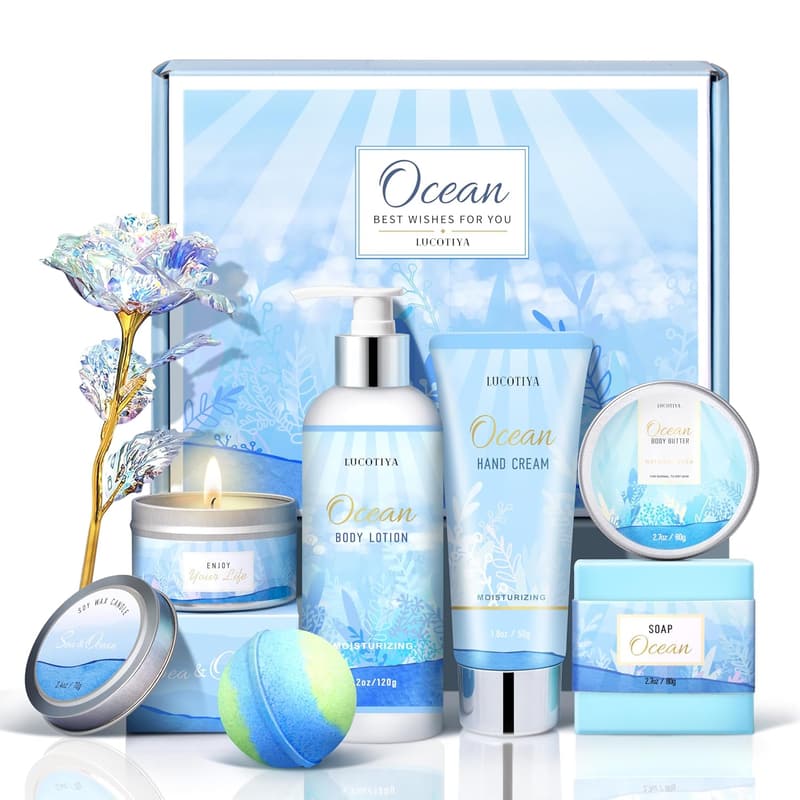Ocean Scented Spa Gift Basket for Women's Birthday
