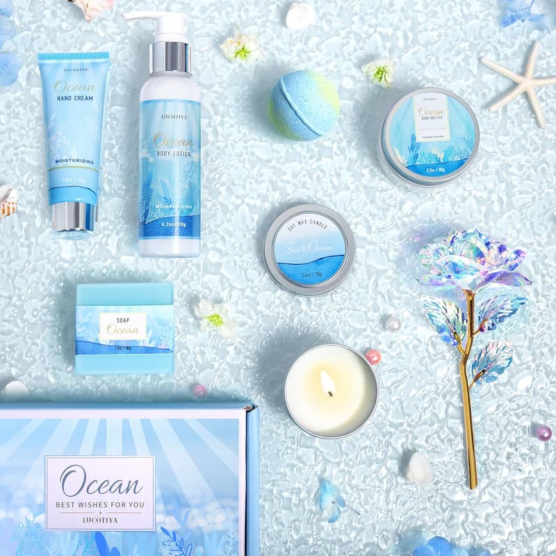 Ocean Scented Spa Gift Basket for Women's Birthday