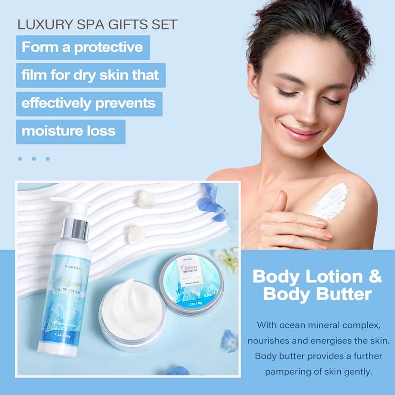 Ocean Scented Spa Gift Basket for Women's Birthday