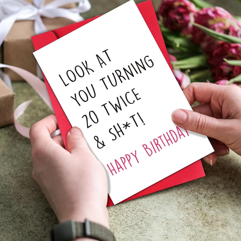 40th Birthday Card for Friends and Family - Humorous Design