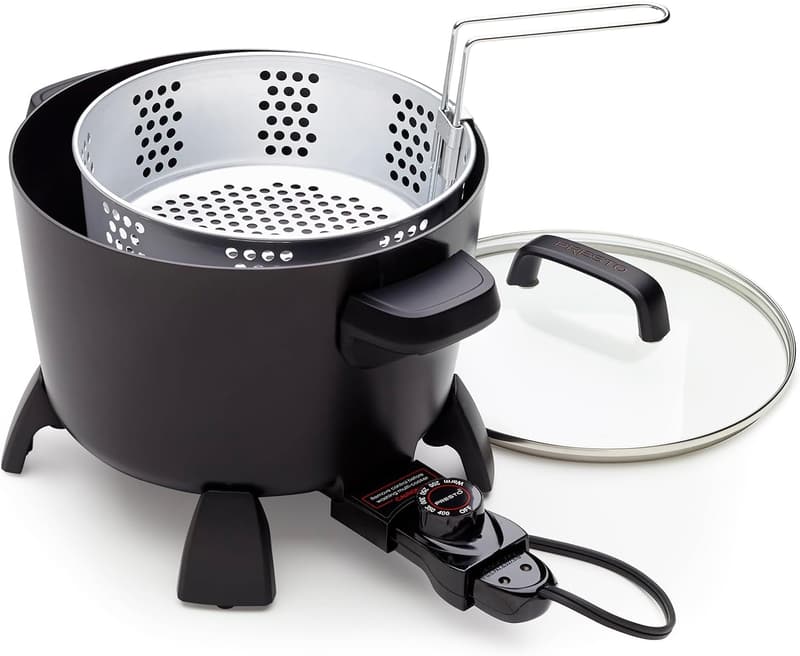 8-Quart Multi-Cooker: Steamer & Deep Fryer, Black