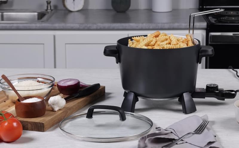 8-Quart Multi-Cooker: Steamer & Deep Fryer, Black