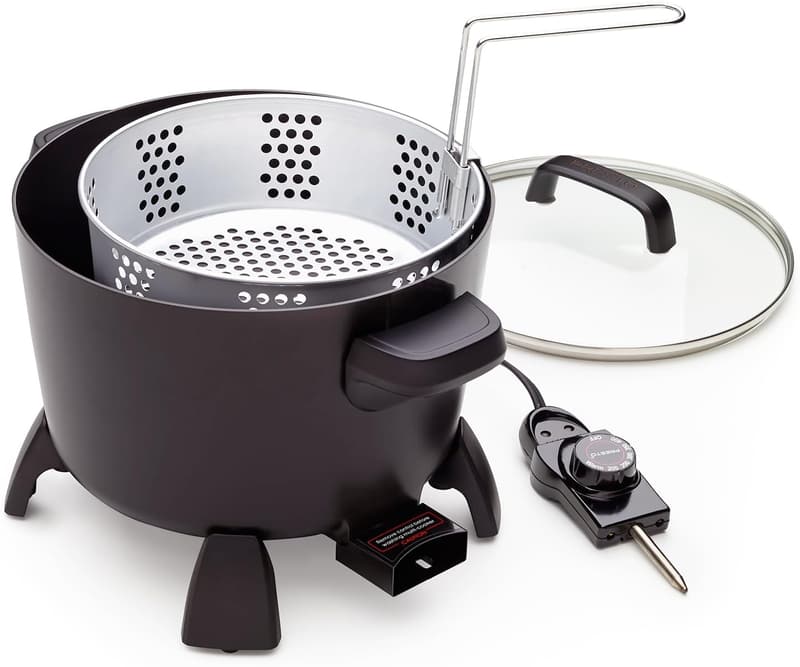 8-Quart Multi-Cooker: Steamer & Deep Fryer, Black