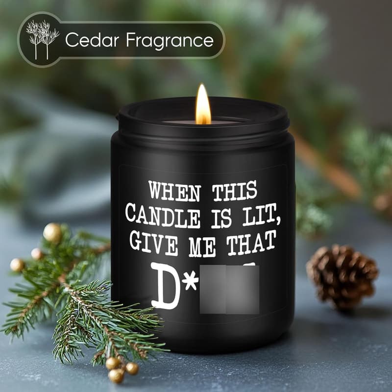 Cedar Scented Candle - Funny Gift for Men on Father's Day