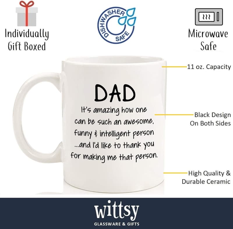 Funny Coffee Mug for Dad - Unique Birthday Gift from Kids