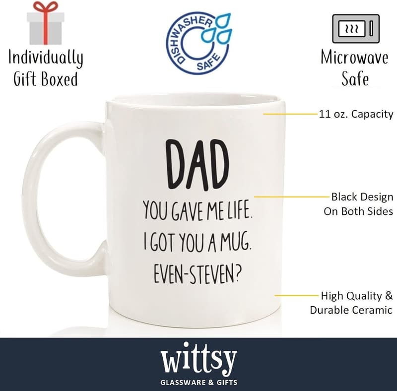 Funny Coffee Mug Gift for Dad - Novelty Birthday Present