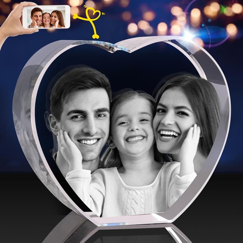Personalized 3D Crystal Photo Gift for Father's Day