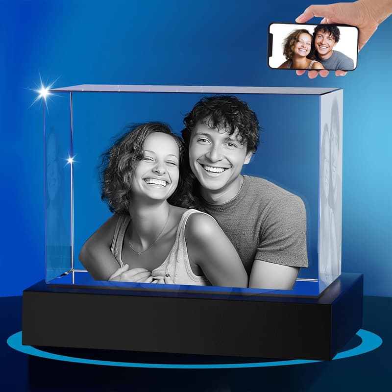 Personalized 3D Crystal Photo Gift for Father's Day