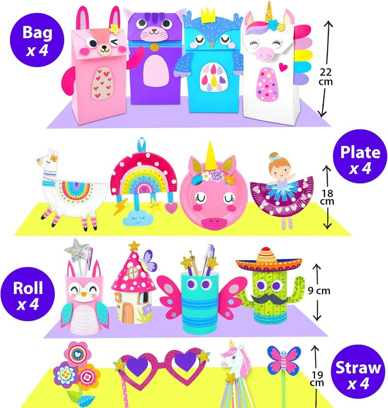 Unicorn Bunny Paper Craft Kit for Toddlers (Ages 3-8)
