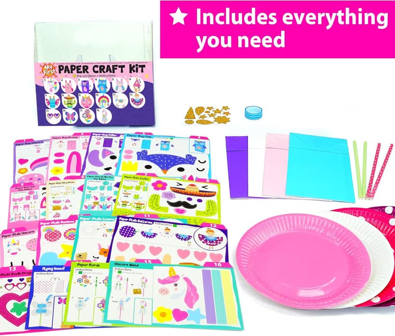 Unicorn Bunny Paper Craft Kit for Toddlers (Ages 3-8)