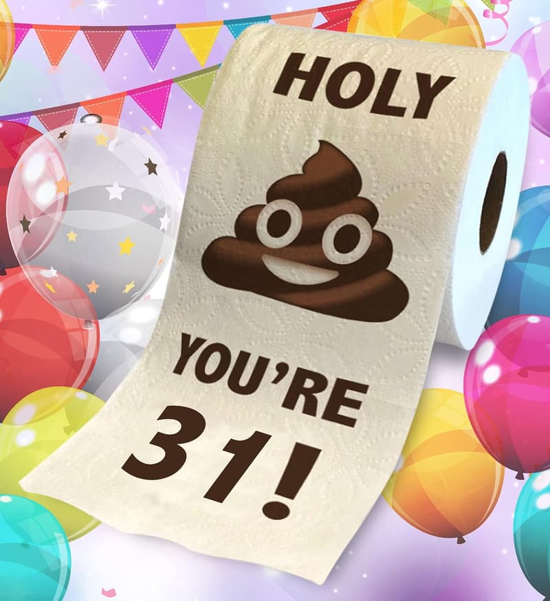 31st Birthday Gag Gift Toilet Paper - Funny Novelty Prank Roll